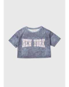 Kids  Marl New York Cropped T-Shirt