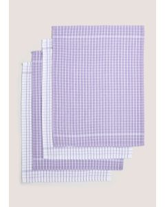 4 Pack Check Terry -Lilac-One Size