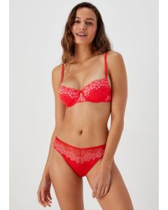 Red Two Tone High Leg Knickers