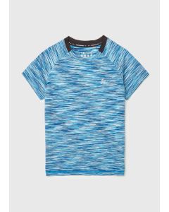 Kids Souluxe Cobalt Blue Space Dye Print Sports T-Shirt (7-13Yrs)