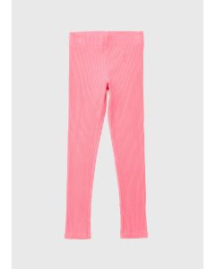 Girls Pink Ribbed Leggings (7-13Yrs)