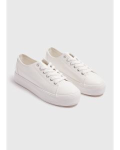 White Platform Canvas Shoes