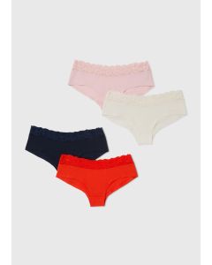 4 Pack Pink & Red Lace Knickers