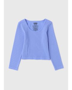 Girls Blue Seamless Long Sleeve Top (7-15yrs)