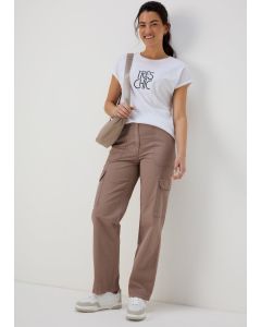 Taupe Straight Leg Cargo Pants