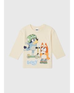 Kids Cream Bluey & Bingo Print Long Sleeve T-Shirt (18mths-6yrs)