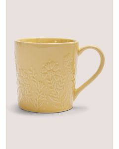 Retreat Embossed Mug (9cm x 9.5cm)-Yellow