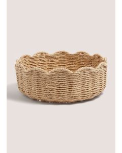 Retreat Scalloped Basket (27cm x 10cm)-Natural