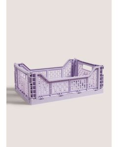 Purple Collapsible Crate (38.5cm x 30cm)-Purple