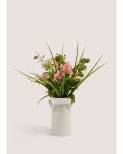 Wild Flowers in Metal Vase-Pink-One Size