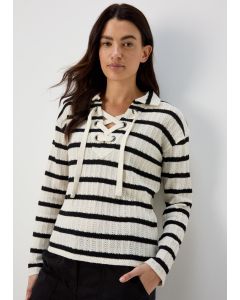 Papaya Monochrome Long Sleeve Lattice Top