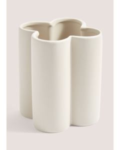 Scallop Vase-White-One Size