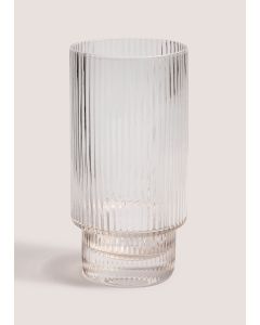 Clear Ribbed Tumbler (7cm x 14cm)-Clear