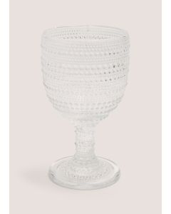 Bubble Embossed Wine Glass (23cm x 5cm)-Clear