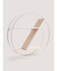  Metal Round Shelf-White-One Size