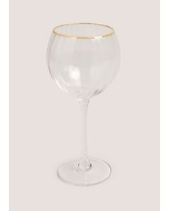 Ribbed Gold Rim Sgl Wine-Gold-One Size