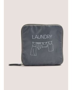  Laundry Drawstring Bag with Cover-Grey-One Size