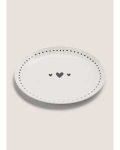 Heart Dinner Plate (24cm)-White