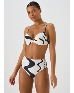 Swirl Design High Waisted Bikini Bottoms