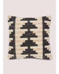 Neutral Woven Casa Geometric Cushion (43cm x 43cm)-Beige-One Size