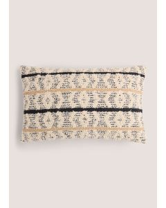 Neutral Woven Casa Geometric Cushion (30cm x 50cm)-Beige