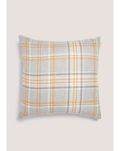 Cottage Check Throw (43cm x 43cm)-Yellow-One Size