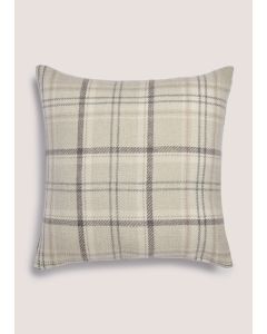 Neutral Cottage Check Throw (43cm x 43cm)-Grey