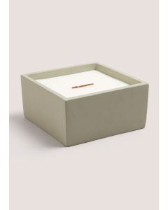 Outdoor Concrete Citronella Candle (20cm  x 20xm x 10cm)-White-One Size