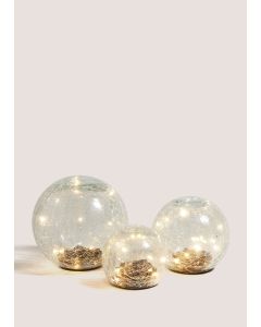 3 Pack Crackle Ball Glass-Clear-One Size