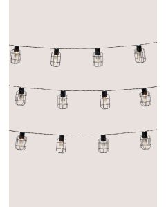 Outdoor Metal Cage String Lights-Black-One Size