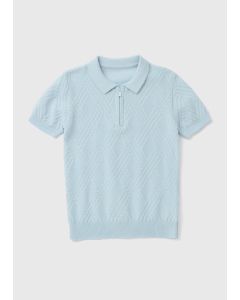 Boys Diamond Knitted Polo Shirt