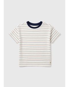 Boys Stripe TextuT-Shirt