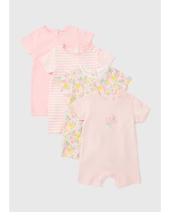 Baby 4 Pack Floral Rompers