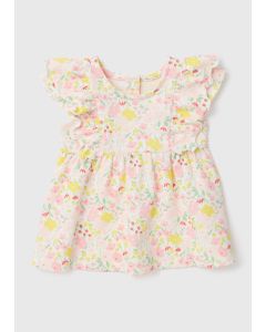 Girls Lemon Ponte Textured Dress