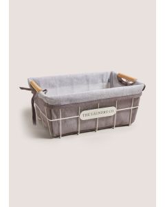 Laundry Co Storage Fabric Wire Basket-Grey-One Size