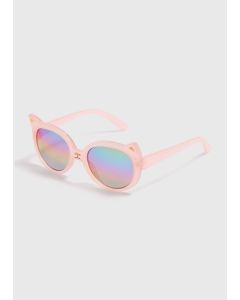 Girls Cat Sunglasses-Pink-One Size