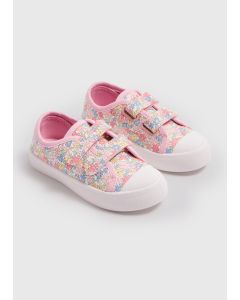 Girls Floral PU Strap Trainers