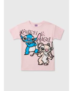 Disney Girls Stitch  Angel Oversized T-Shirt