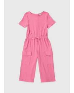 Girls Cargo Pocket Crinkle Jumpsuit