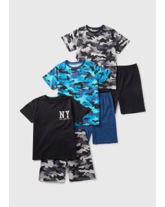 Boys 3 Pack Camo Pyjama Sets