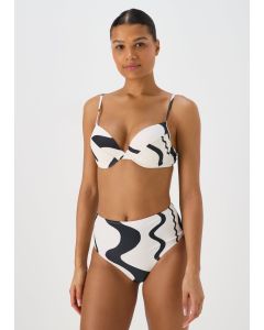 Swirl Print Cupped Bikini Top