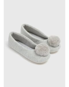 Pom Knit Ballet Slippers