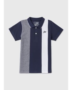 Boys Navy Stripe Short Sleeve Polo Shirt (3Yrs-13Yrs)