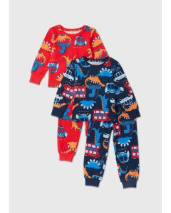 Boys  Dinosaur & Transport Print Pyjama Sets