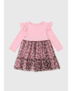 Girls Pink Leopard Print Tutu Dress (1-7yrs)