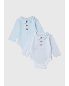 2 Pack Baby Blue Bodysuits (Tiny Baby-18mths)