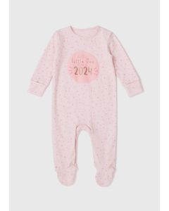 Girls Pink Born In 2024 Sleepsuit (Tiny Baby-6mths)