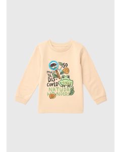 Boys Stone Frog Flap Long Sleeve T-Shirt