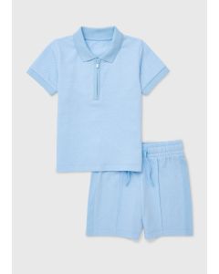 Boys TextuPolo & Shorts Set