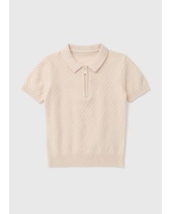 Boys Diamond Knitted Polo Shirt